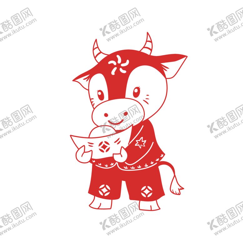 编号：42680504140529207458【酷图网】源文件下载-牛年剪纸