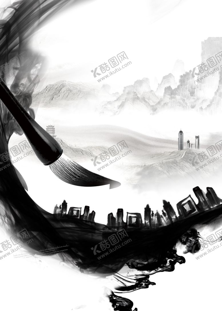 编号：74925312080221263053【酷图网】源文件下载-水墨建筑