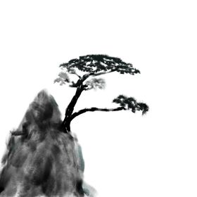 水墨中国风迎客松