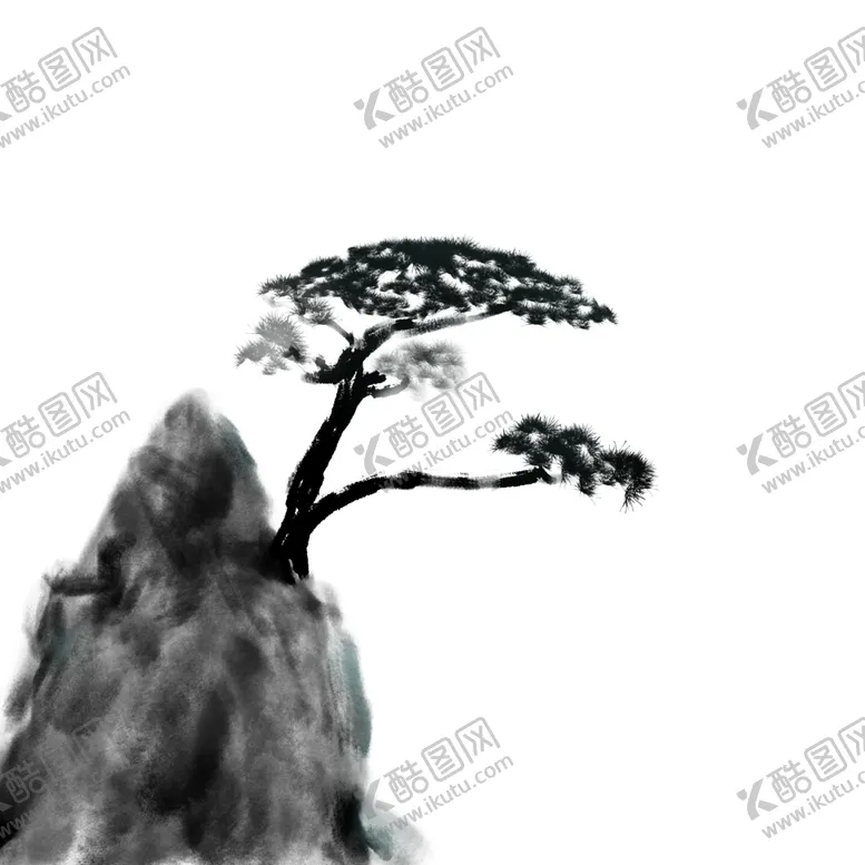 编号：13308405042156069076【酷图网】源文件下载-水墨中国风迎客松