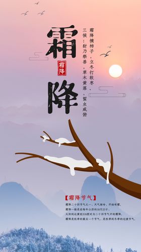 霜降二十四节气中国风大气手机
