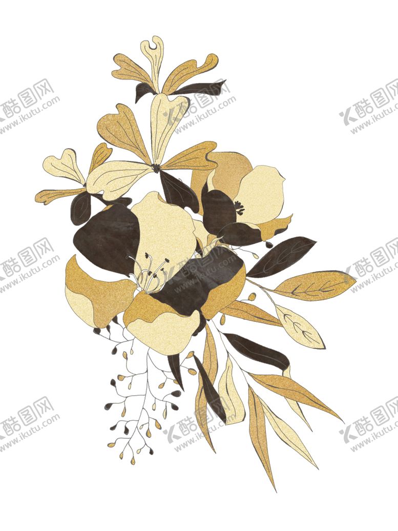 编号：32941609192332055051【酷图网】源文件下载-简约手绘花叶