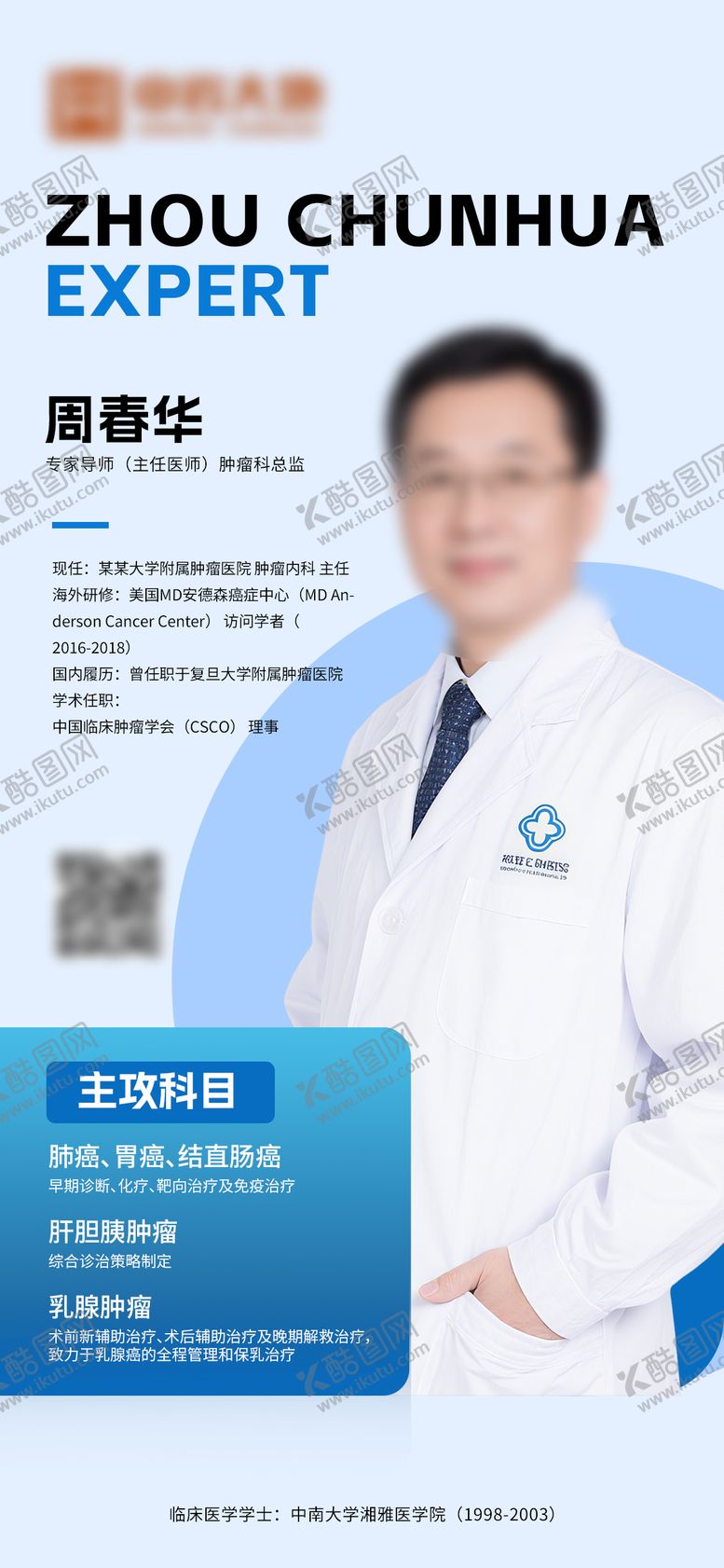 编号：10412909080629347702【酷图网】源文件下载-医疗专家介绍海报