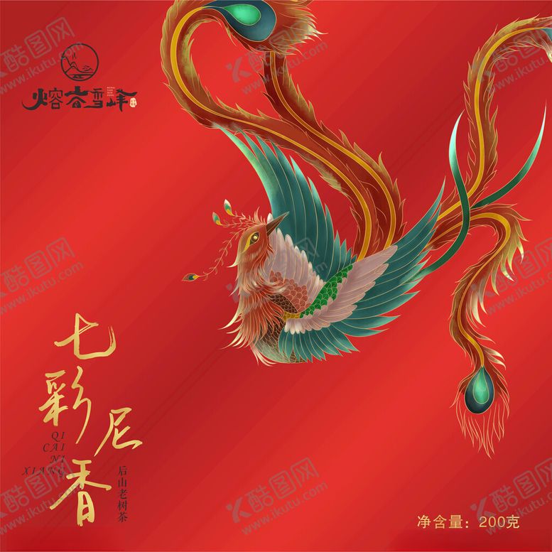 编号：96749304161757387088【酷图网】源文件下载-红色背景上的华丽凤凰图案