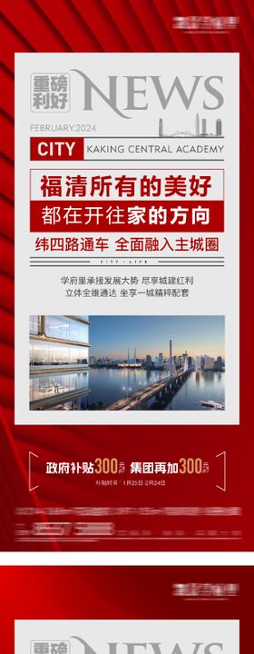 地产重磅利好重大新政发布报纸海报