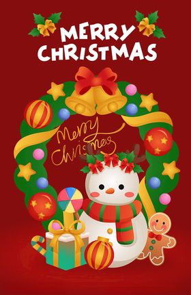 圣诞雪人礼物装饰图