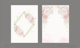 花卉边框装饰卡片请柬邀请函