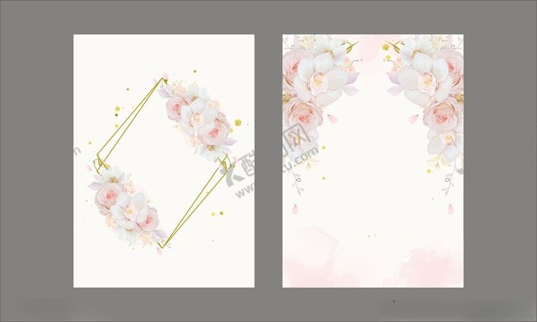 编号：51037311201639488920【酷图网】源文件下载-花卉边框装饰卡片请柬邀请函