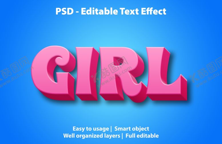 编号：33956902061128168669【酷图网】源文件下载-可爱女孩3D字体样机