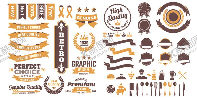 编号：94035009130831565852【酷图网】源文件下载-飘带勋章