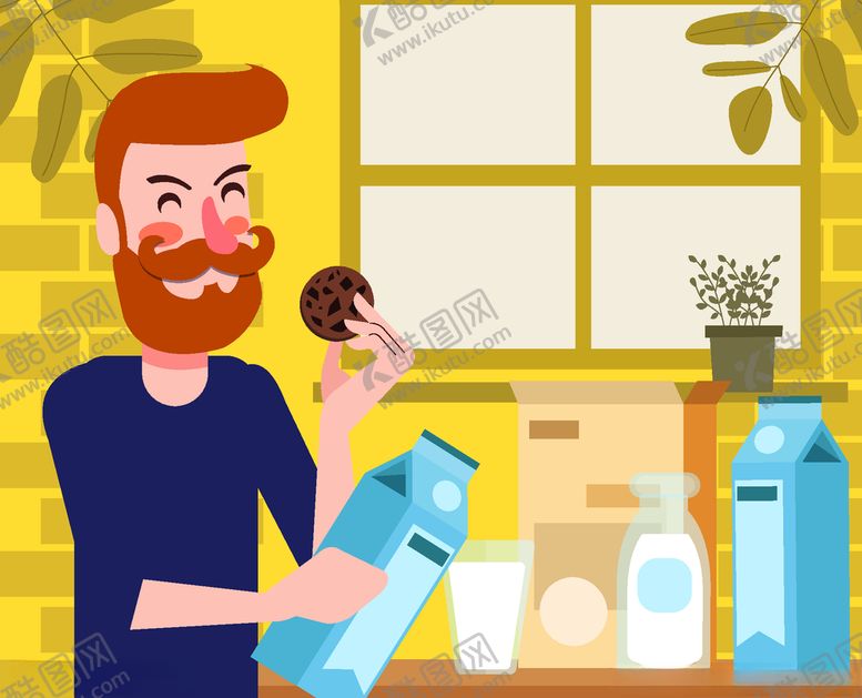 编号：54147309290504201209【酷图网】源文件下载-创意吃早餐饼干