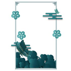 中国风边框图片山背景金属花纹