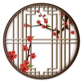 蒸饺梅花边框  