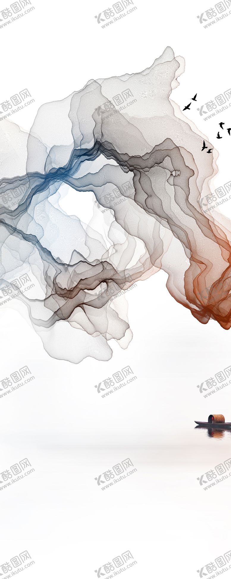 编号：49979809260707073669【酷图网】源文件下载-烟墨飘墨装饰画