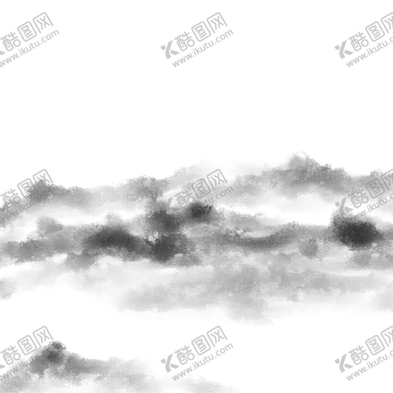 编号：94652010060925506028【酷图网】源文件下载-黑白水墨山水psd手绘元素