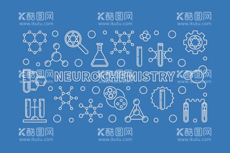 编号：41720211281524547623【酷图网】源文件下载-神经化学概念线性图标插画