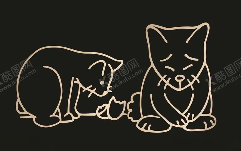 编号：53147912160707201783【酷图网】源文件下载-手绘卡通小猫