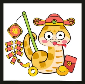 手绘卡通小蛇动物动画