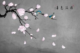 春色满园背景墙