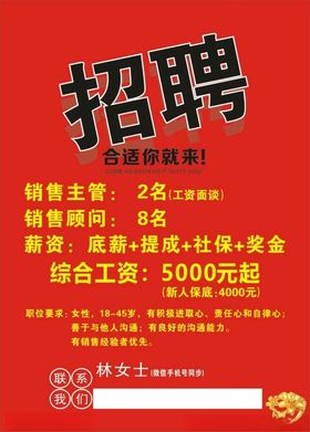 招聘海报公司展架酒店