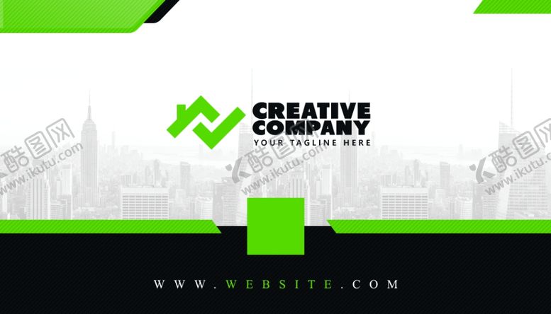 编号：98121409191714142053【酷图网】源文件下载-绿色商务名片正面