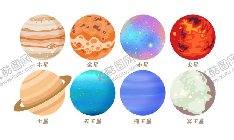 编号：61065010032337007602【酷图网】源文件下载-星球星系太阳系宇宙星体插画图标