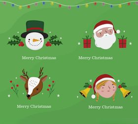 圣诞主题可爱插画元素