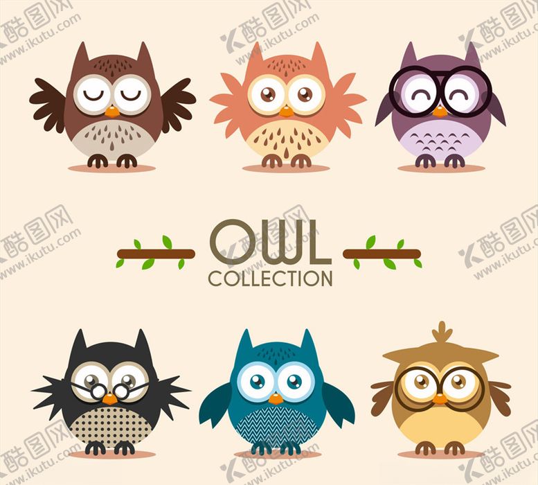 编号：20876510032012525322【酷图网】源文件下载-可爱圆形猫头鹰矢量素材