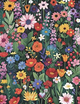 缤纷多彩的花卉图案世界