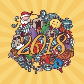 元旦科技背景海报背景蓝白展板