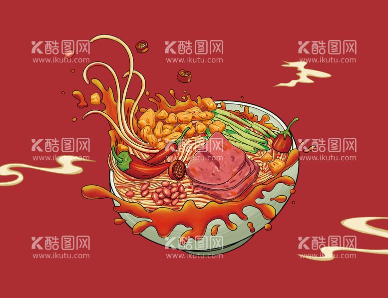 编号：79321409211513371563【酷图网】源文件下载-美食螺蛳粉插画