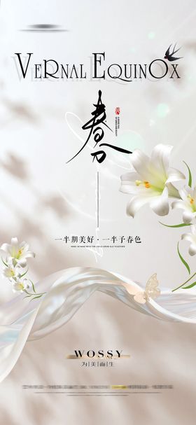 医美二十四节气春分创意海报