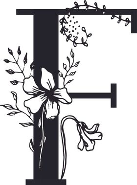 手绘花纹字母
