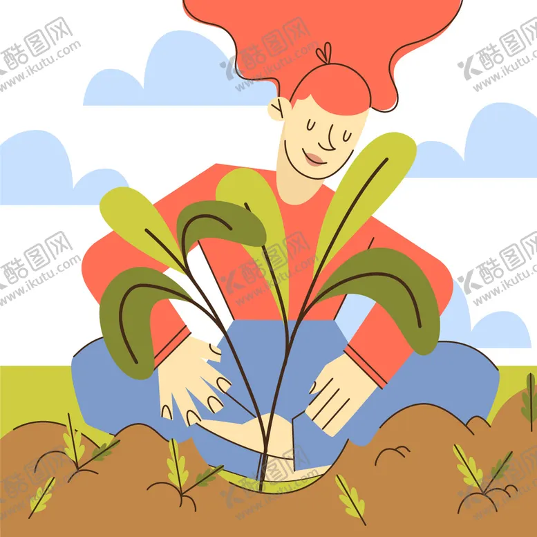 编号：68725410190108092999【酷图网】源文件下载-植树节插画