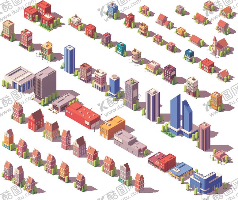 编号：36594010011422581196【酷图网】源文件下载-卡通城市建筑