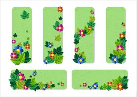 卡通花卉标签