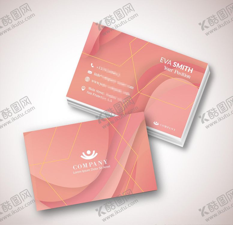 编号：36920609111011072237【酷图网】源文件下载-粉色商务名片