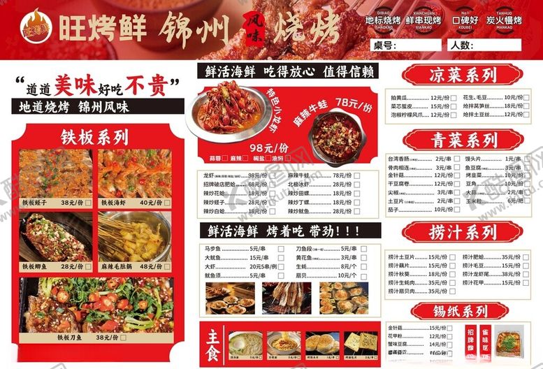 编号：11563105052214037540【酷图网】源文件下载-旺辉辉火锅烧烤菜单展示