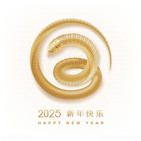 新年矢量渐变金属蛇