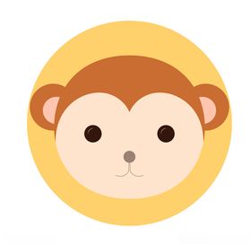 矢量小猴子头部素材