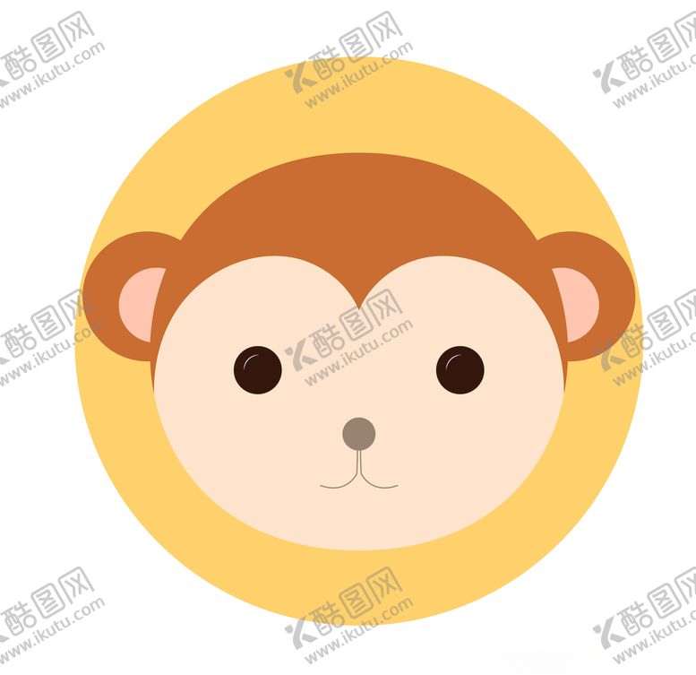 编号：95613110170834565013【酷图网】源文件下载-矢量小猴子头部素材