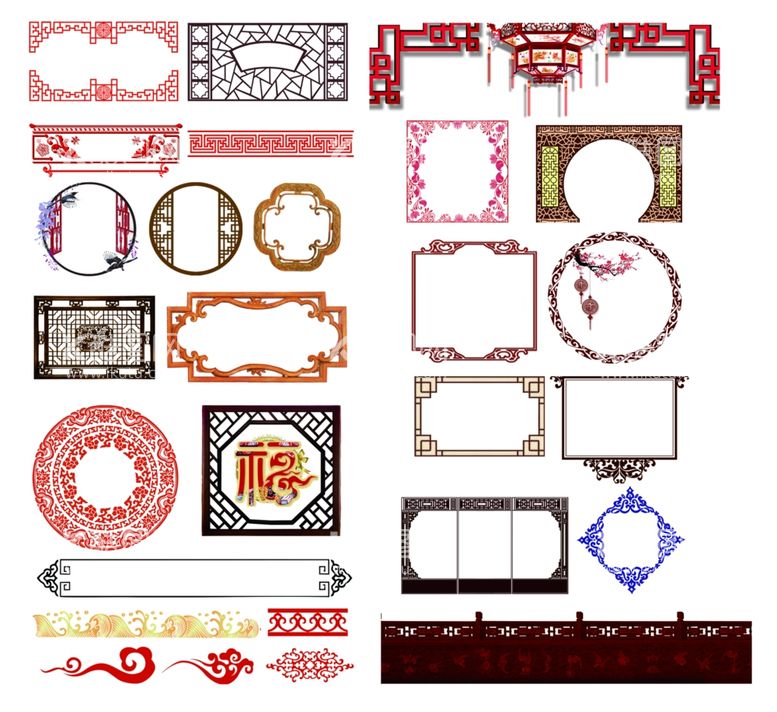 编号：97421811301032529025【酷图网】源文件下载-中式花纹边框