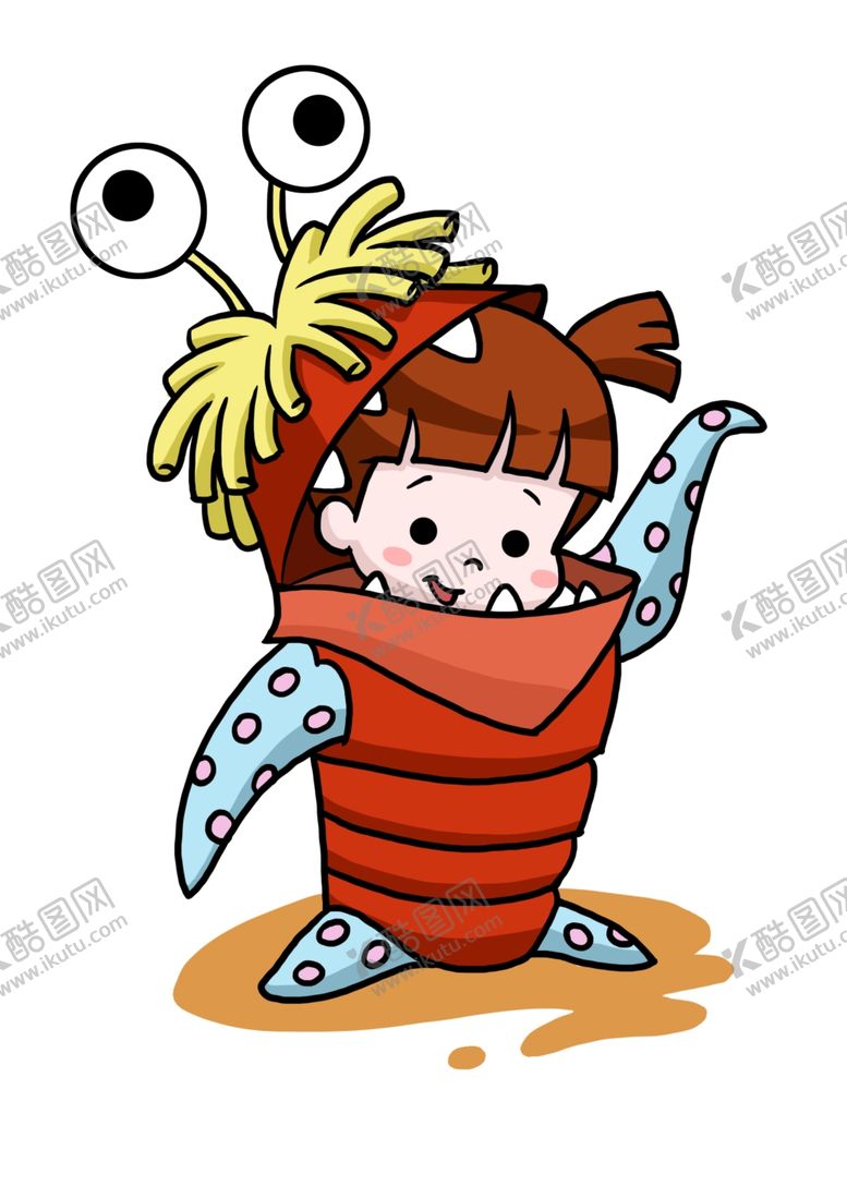 编号：21597307121234238552【酷图网】源文件下载-卡通手绘调皮的小女孩