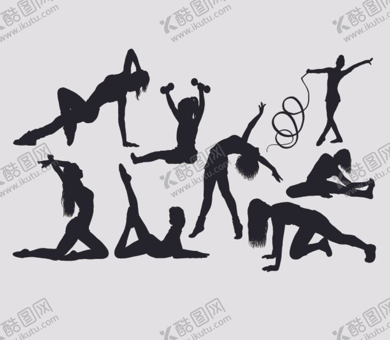 运动剪影矢量图庆祝人物