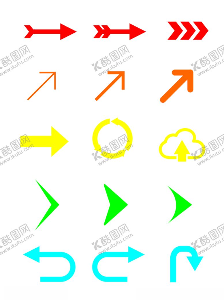 编号：71646712061649146023【酷图网】源文件下载-卡通箭头标识指示矢量设计元素
