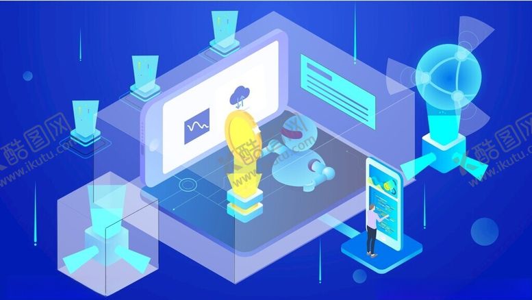 编号：80928404170013286988【酷图网】源文件下载-科技海报人工智能背景蓝色图