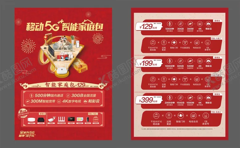 编号：85824002100608065071【酷图网】源文件下载-智能家庭包单页