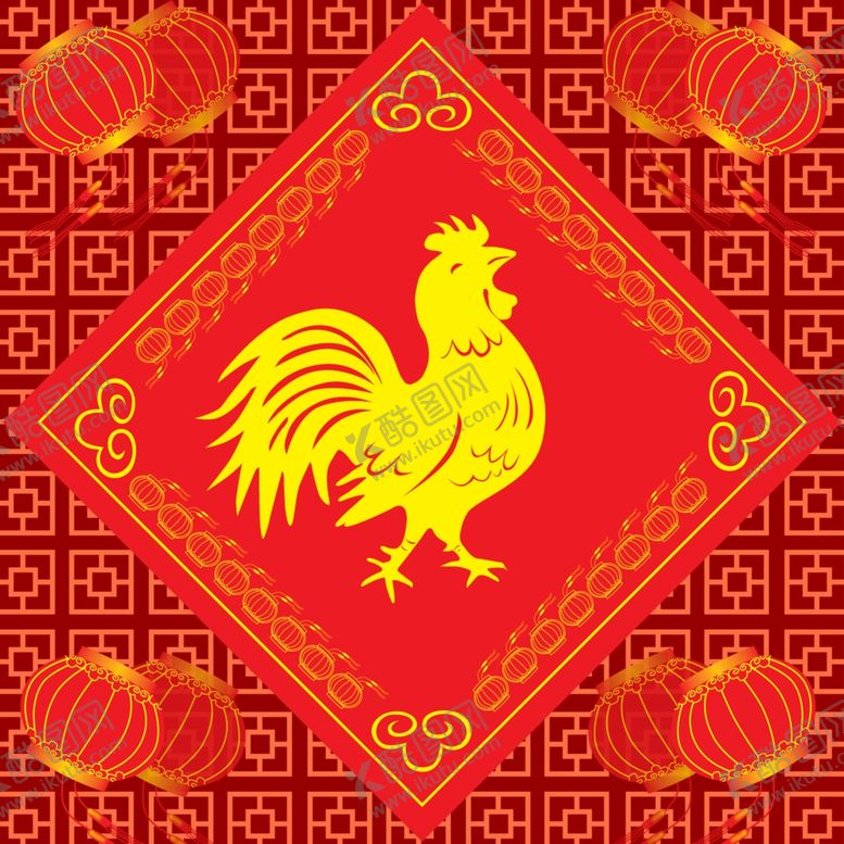 编号：55072805031412305330【酷图网】源文件下载-喜庆窗贴鸡火爆海报