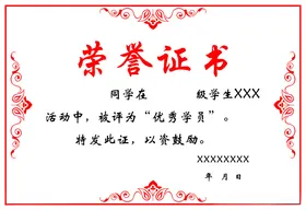 荣誉证书聘书个人参展结业