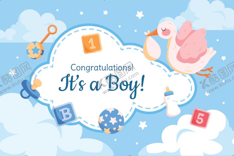 编号：90351704031603529943【酷图网】源文件下载-男宝宝庆祝派对装饰场景